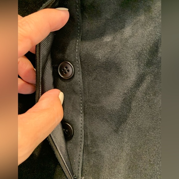 Helmut Lang long straight black suede (lamb leather) skirt. Size 10 - Picture 4 of 6